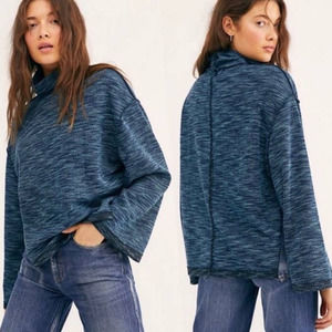 Free People Blue Turtleneck Sweater